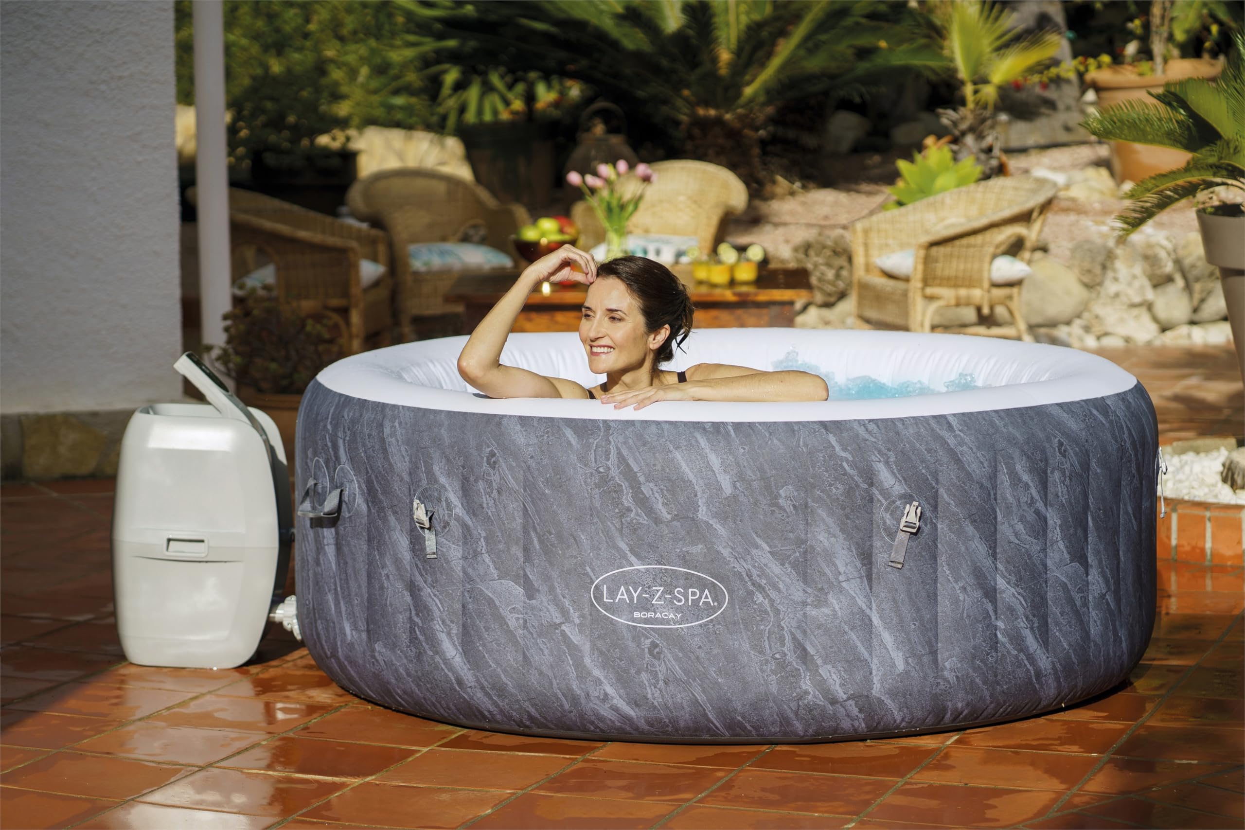 Lay-Z-Spa Boracay Smart Signature AirJetInflatable Hot Tub with App-Control 2-4 person