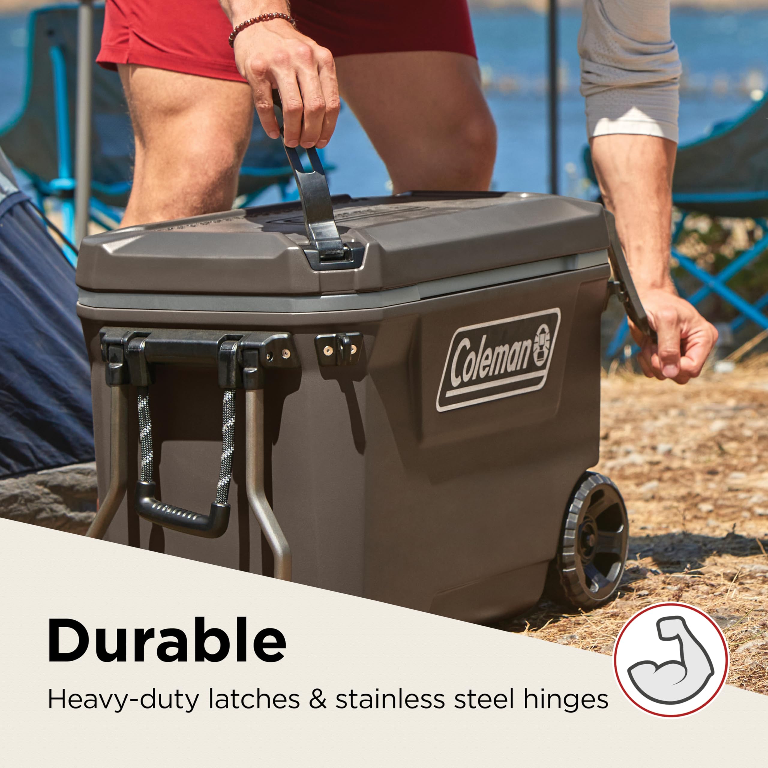 Coleman Convoy Heavy-Duty Insulated Hard Cooler with handles| large capacity| Keeps Ice for up to 5 Days| Full foam insulation| Large Durable Portable Cool Ice Box for Rugged Outdoor Use & Jobsites
