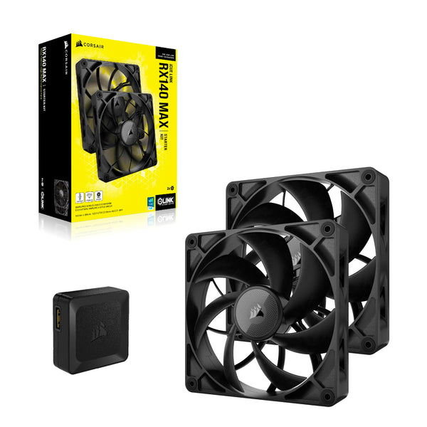 CORSAIR iCUE LINK RX120 MAX RGB 120mm PWM Thick Fans with iCUE LINK System Hub – High-Static Pressure – Magnetic Dome Bearing – Triple Pack – White