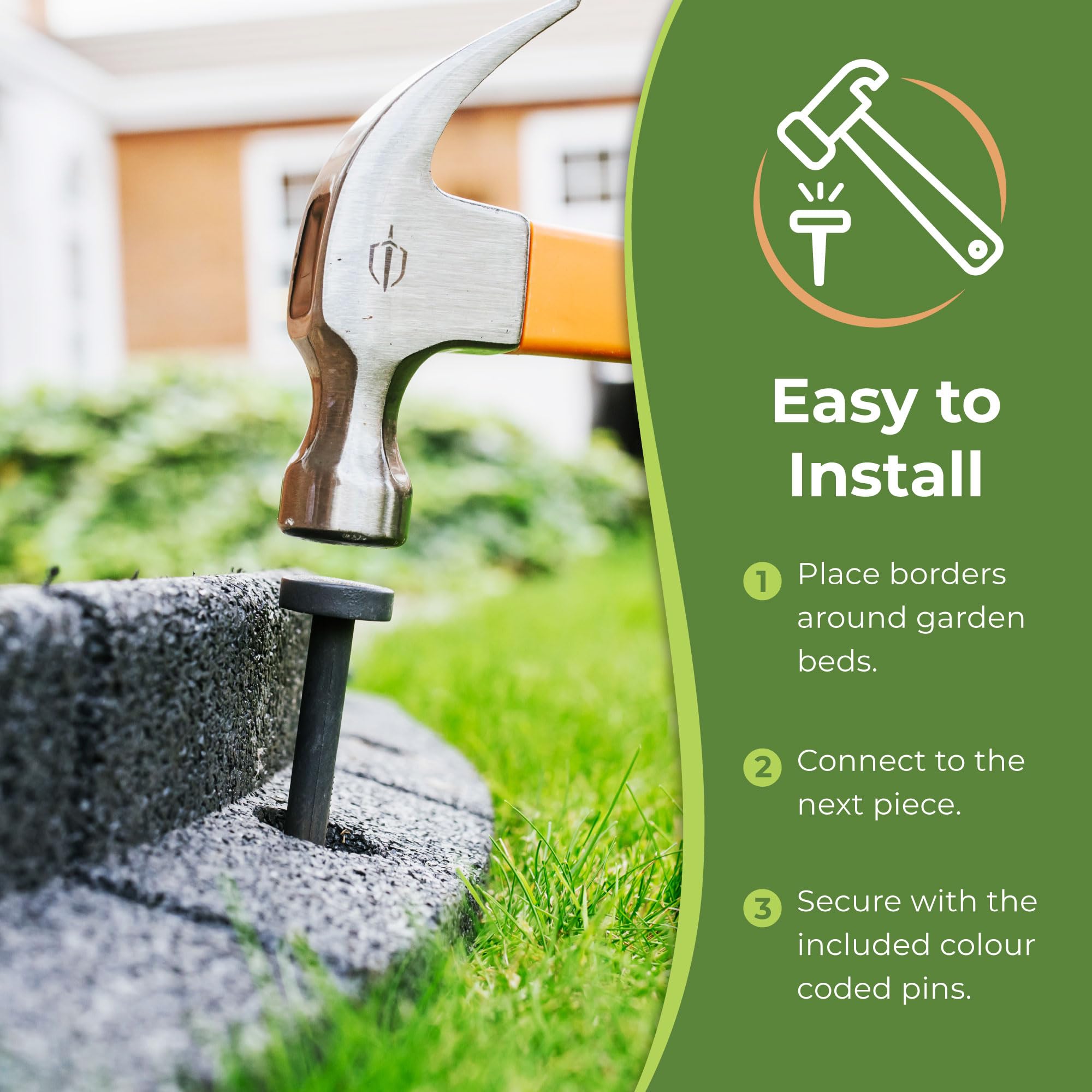 FlexiBorder - Lawn Edging - Flexible Garden Edging for Grass Lawns, Pathways & Raised Borders - Artificial Grass - Brown - 6 x 1m Lengths