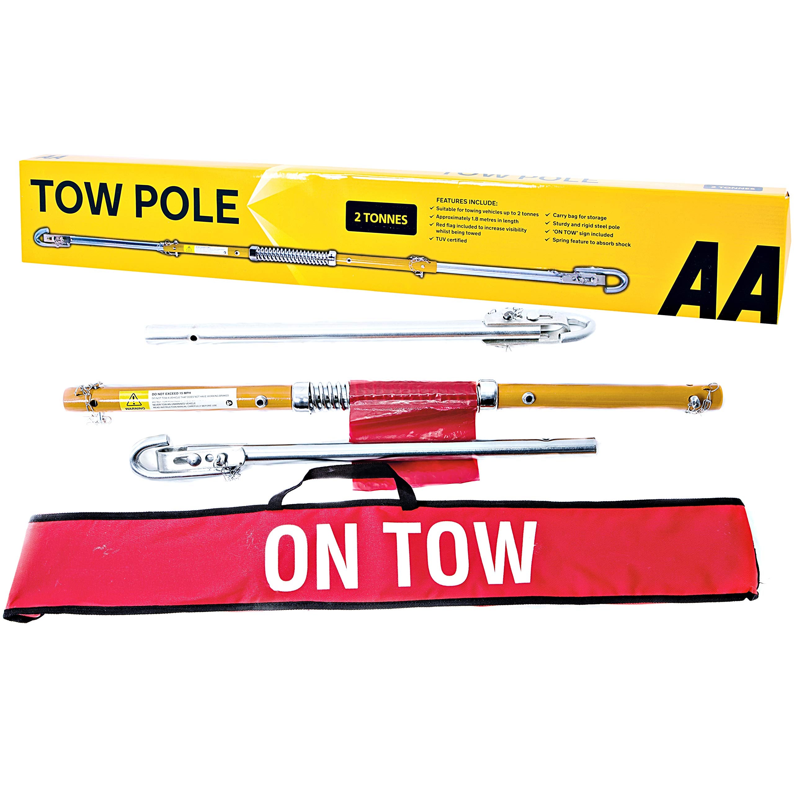 AA 2T 3.5 m Tow Rope AA6189 – Yellow Strap-Style Towing Belt for Car Breakdowns Other Vehicles up to 2 Tonnes