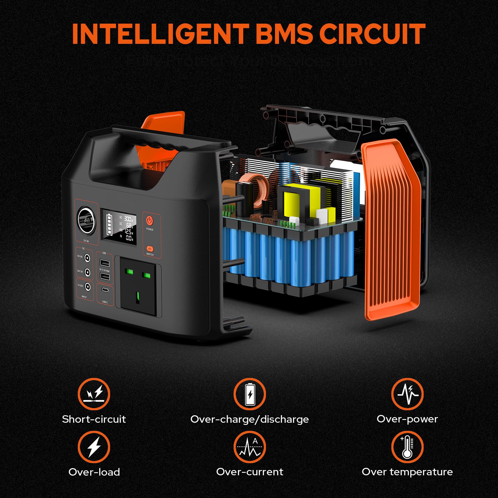 SinKeu Portable Power Station,27000mAh/99Wh Solar Generator with 230V/150W AC Outlet for Camping Emergency Outdoor Adventure Picnic Fishing Travel Party RV Trip(Solar Panel Not Included)