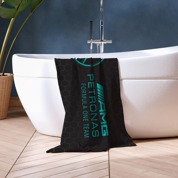 Character World Mercedes AMG Petronas Official Towel | Super Soft Feel, Formula One Design | Perfect The Home, Bath, Beach & Swimming Pool | One Size 75cm x 150cm | 100% Cotton