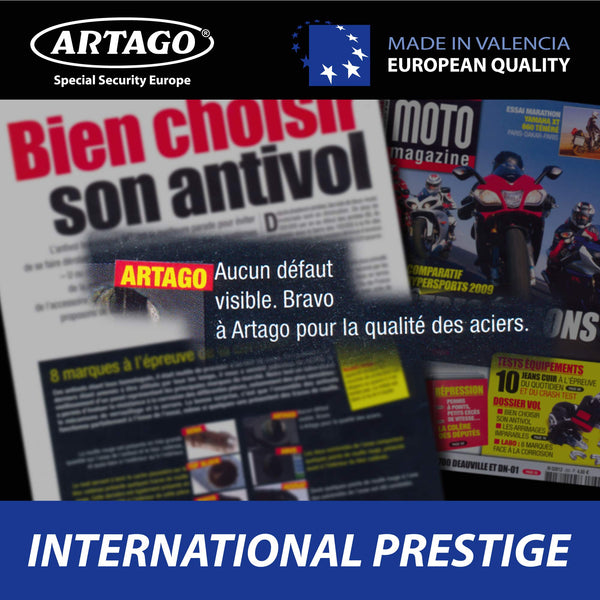 Artago 69T150 Maximum Anti-Theft Chain Lock Double Function Sold Secure Gold and SRA Approved, ø15 150cm, Neutral, 150 cm