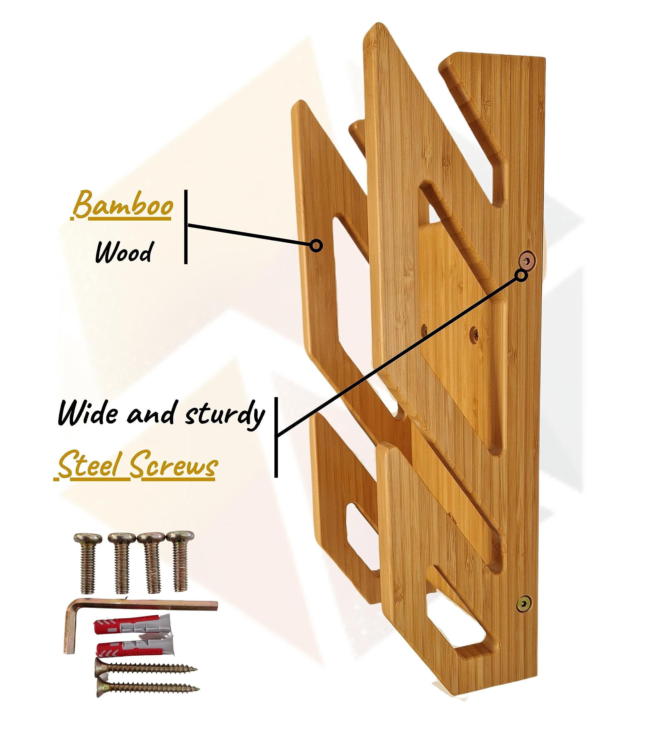 Enhanc3d Designs Skate Wall Mount in Bamboo Wood ? Modern and Robust Design ? Skate Wall Hanger ? Longboard Wall Mount (2 Skates)