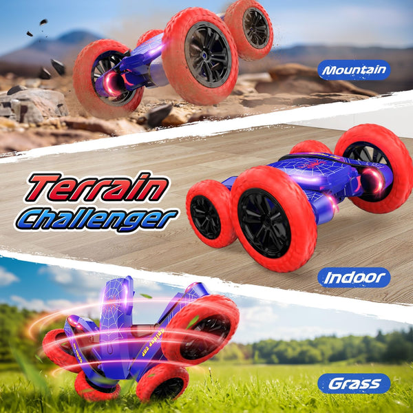 DEERC RC Cars Remote Control Car 1:14 Off Road Monster Truck,Metal Shell 4WD Dual Motors LED Headlight Rock Crawler,2.4Ghz All Terrain Hobby Truck with 2 Batteries for 90 Min Play,Boy Adult Gifts