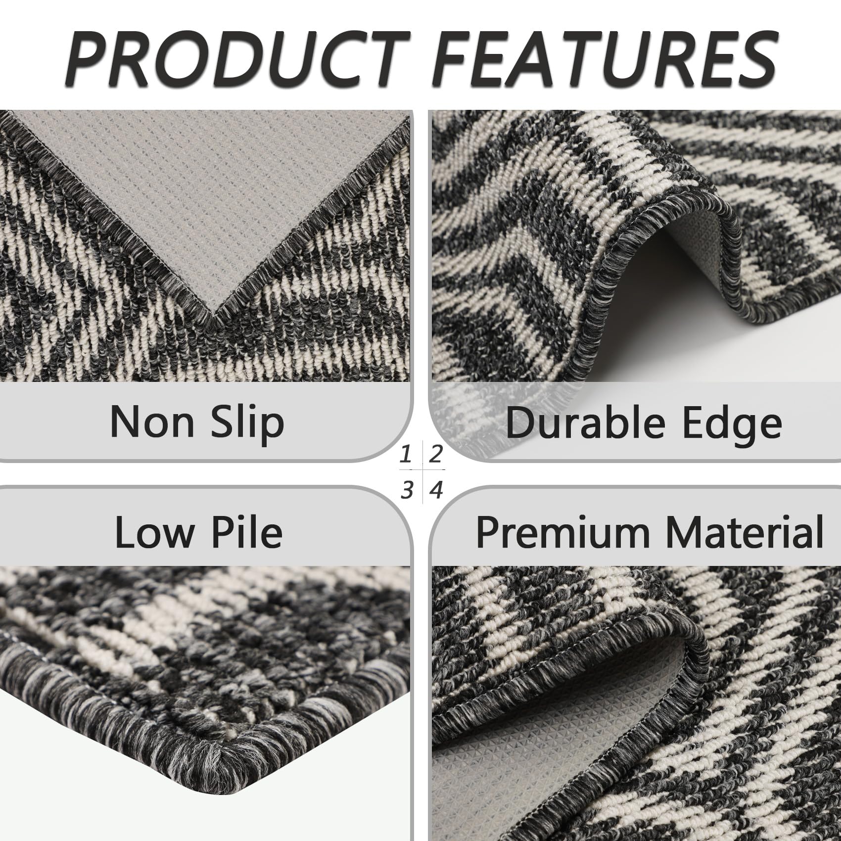 Cekene Runner Rugs for Hallway Non Slip 65x300cm Hall Carpet Runner Washable Extra Long Low Profile Floor Rug Runner for Kitchen Hallway Entryway