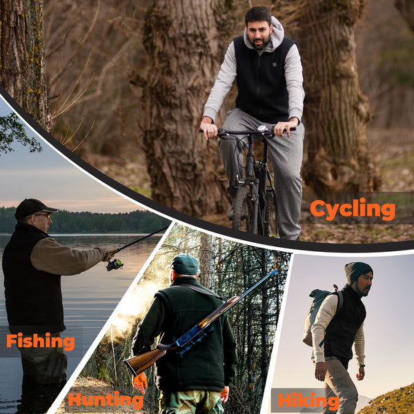 Heated Gilet for Men Women(Power Bank Included), Heated Vest with 3 Temperature, Heated Body Warmer Heated Jacket for Outdoor