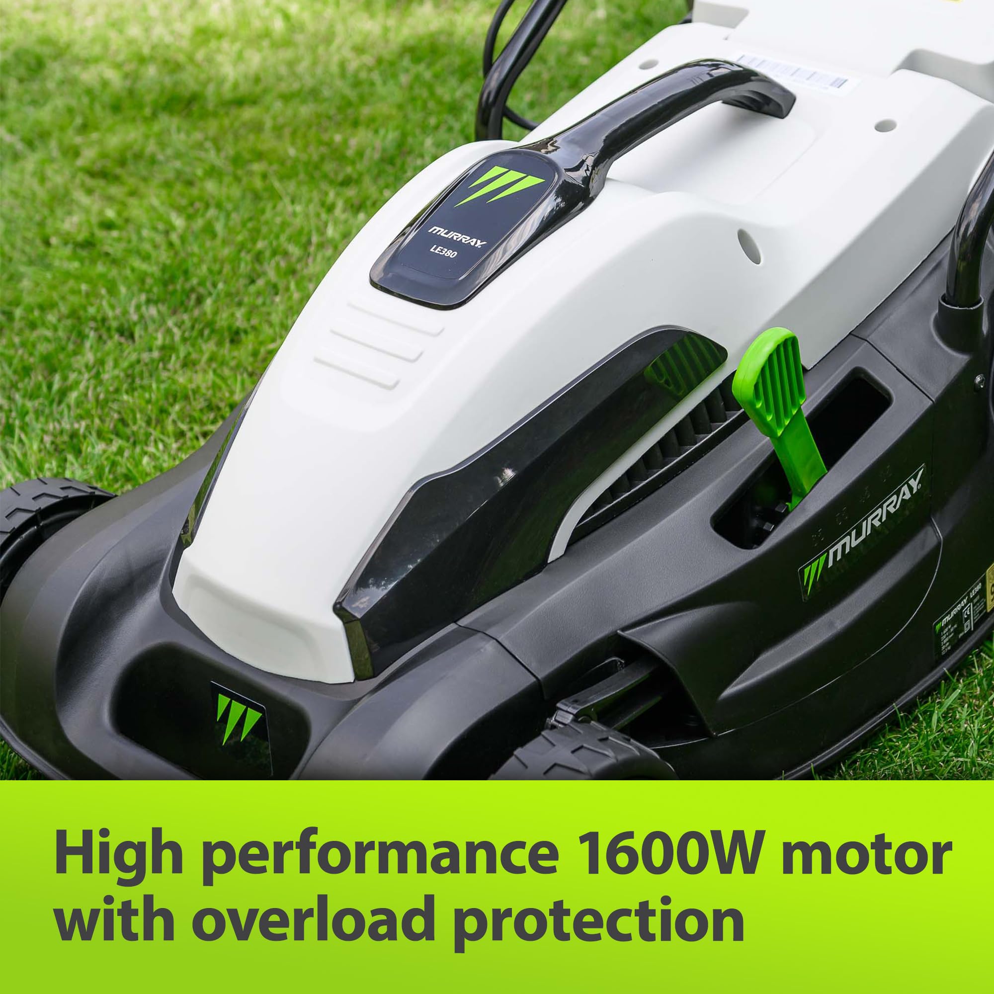 Murray Corded Electric Lawnmower 2-in-1 - Compact Lawn Mower 1200W/32cm with Grass Box 27L for Small Lawns - Ergonomic Soft Grip for Easy Grass Cutting, Overload Protection
