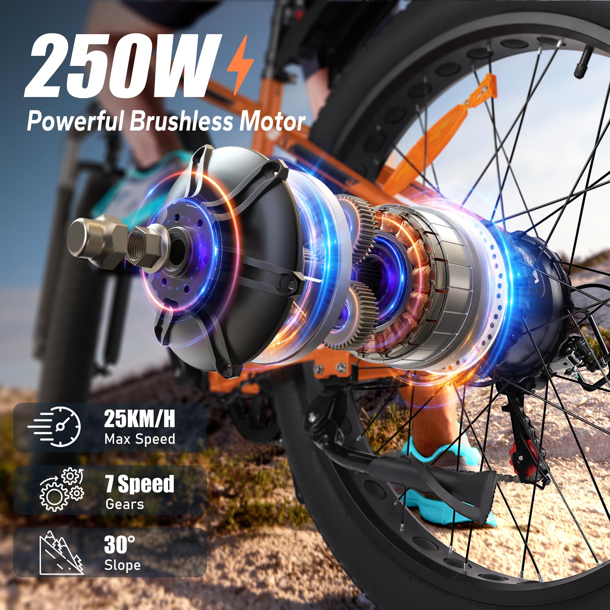 VARUN Electric Bike, 26 inch 4.0 Fat Tire Electric Mountain Bike with 48V16Ah/13Ah Battery, 85NM 250W Motor, Large LCD Meter, Aluminium E-fatbike for Adults, Range 100-120KM