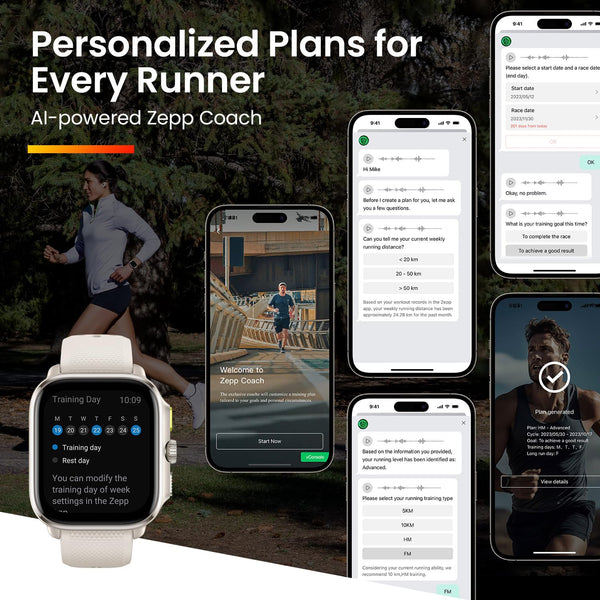 Amazfit Cheetah Smart Watch with Dual-Band GPS, Route Navigation & Offline Maps, Training Template, Heart Rate Monitor, Alexa-Built In
