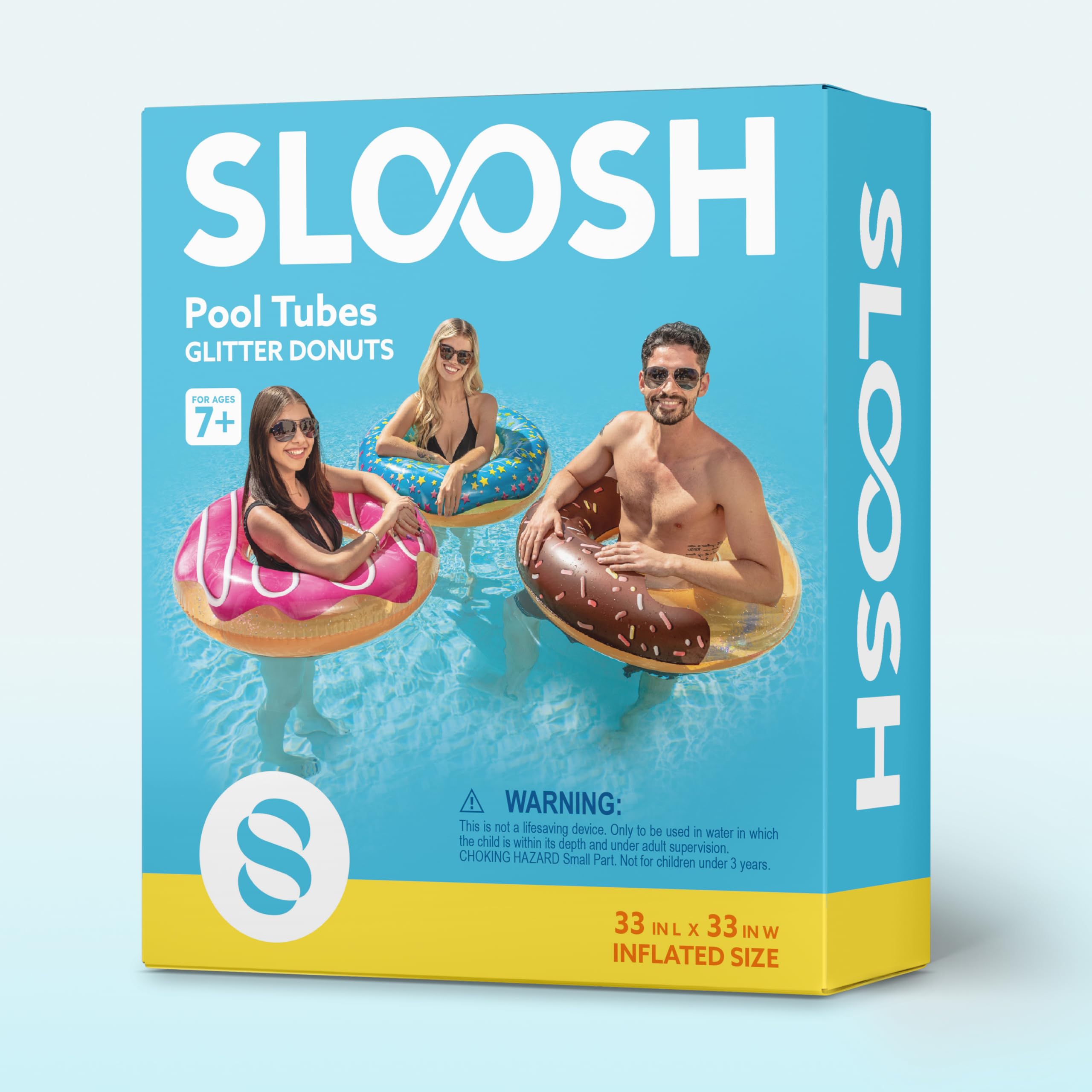 JOYIN Pool Inflatables Swimming Rings 82.5cm (3 Pack), Rubber Ring for Kids and Adults,Pool Inflatables for Adults, Fruit Inflatable Pool Floats for Swimming Pool Party Decorations