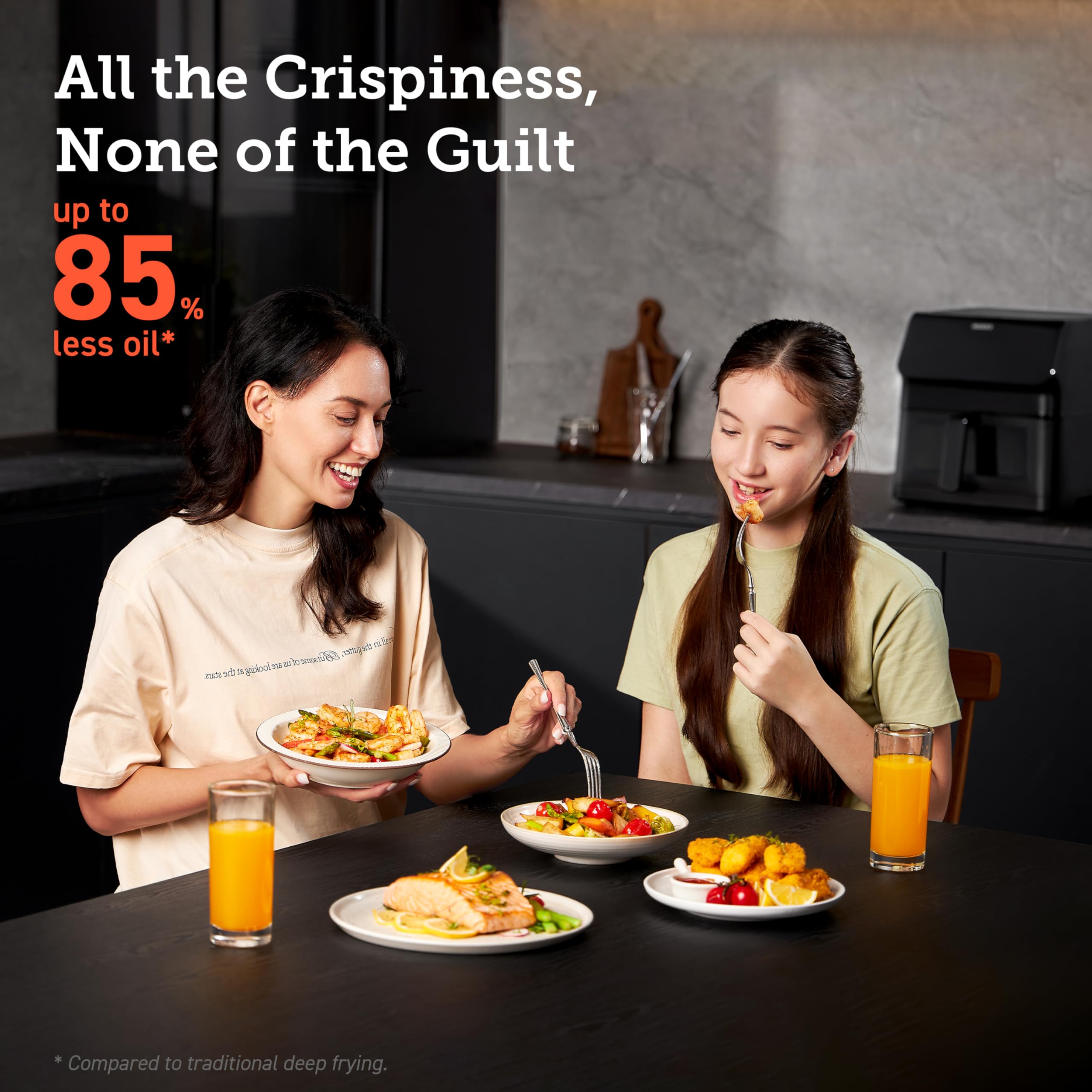 COSORI Smart Air Fryer Oven Dual Blaze 6.4L, Double Heating Elements, Cookbook, No Shaking & No Preheating, APP Control, 12 Functions, Air Fry, Roast, Bake, Reheat, Dishwasher Safe