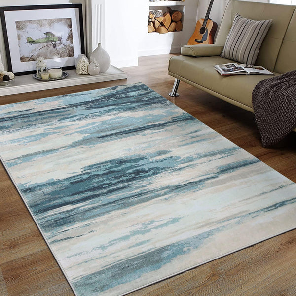 Tinyboy-hbq Rugs Living Room Modern Abstract Rug Soft Short Pile Area Rugs for Bedroom Dining Room Large Living Room Rug Carpet Non Slip Striped