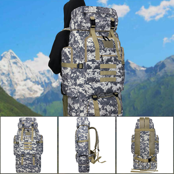 Ogetok 80L Hiking Backpack Camping Rucksack, 80 liters Large Capacity Outdoor Knapsack Travel Climbing Mountaineering Carry On Backpack Bag, Trekking Backpacking for Men Women, Black