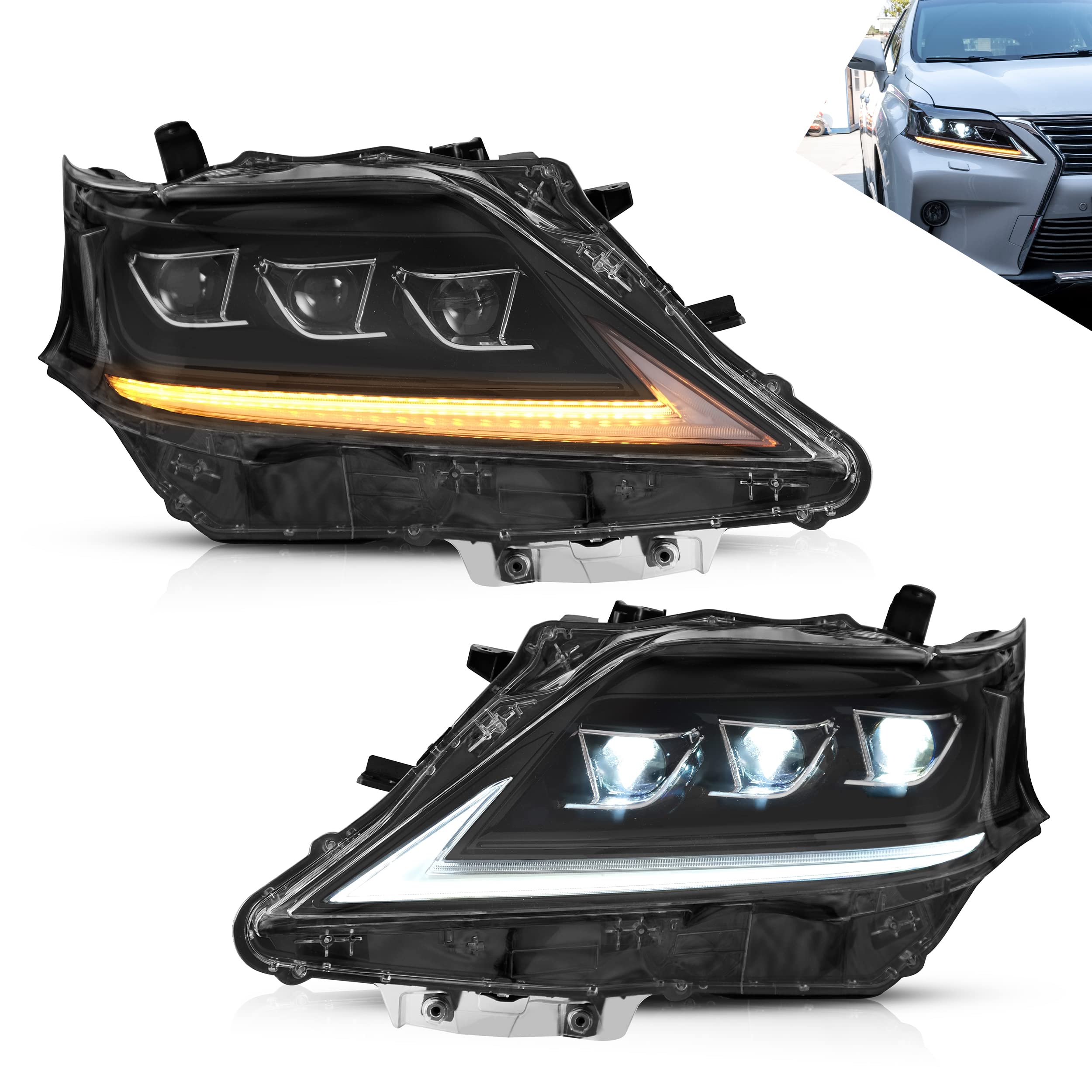 VLAND LED Taillights Fit for Lexus IS250 IS350 2006-2012 Rear Lights withSequential Turn Signal, Smoked