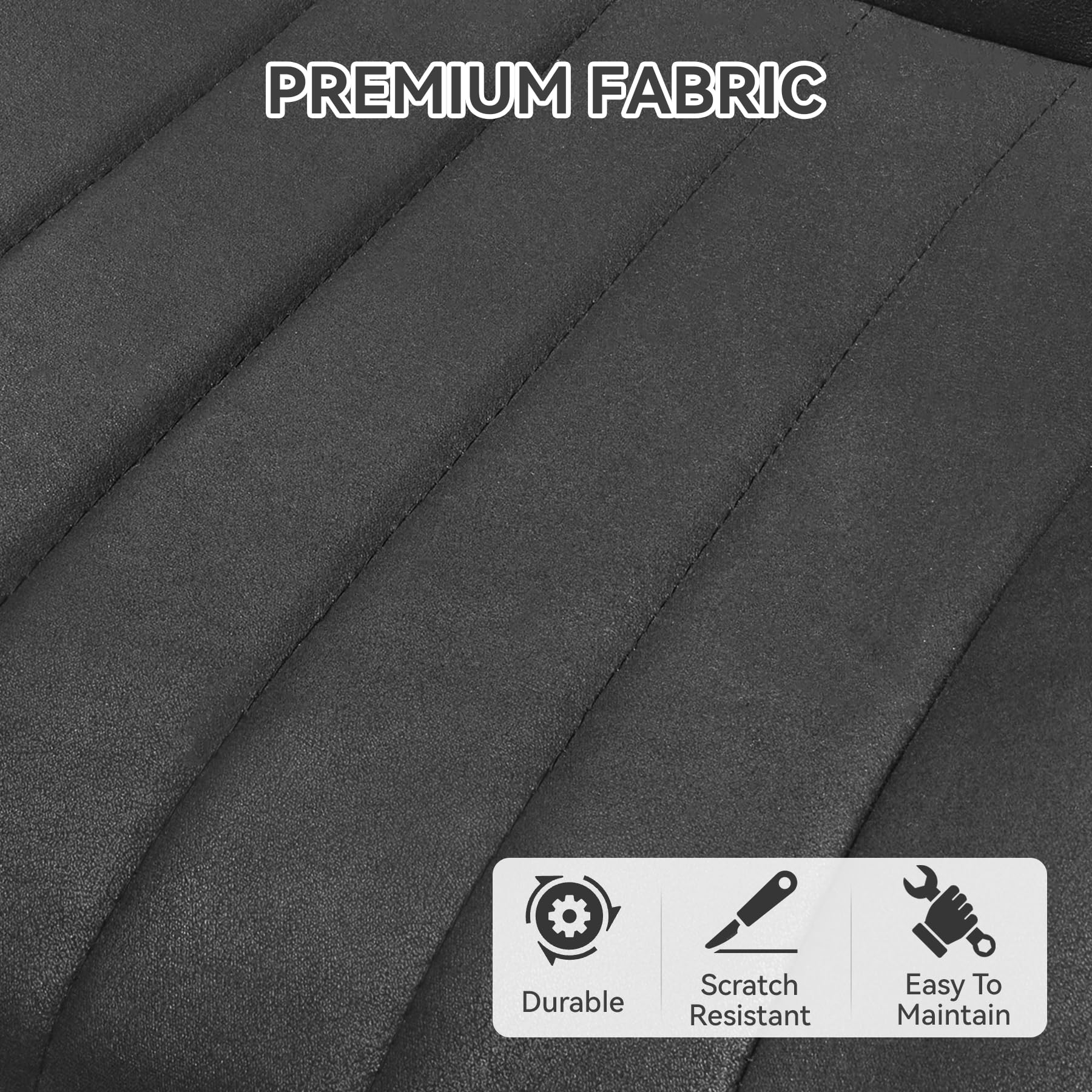 Hawthyhome Dining Chairs Set of 4 |Upholstered Chairs with 10cm Thick Seat Cushion •Upholstered Fabric Dining Chair •Kitchen Chair with Backrest •Modern Armchairs with Metal Legs •Dark Grey