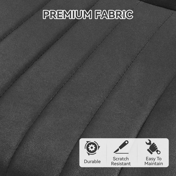 Hawthyhome Dining Chairs Set of 4 |Upholstered Chairs with 10cm Thick Seat Cushion •Upholstered Fabric Dining Chair •Kitchen Chair with Backrest •Modern Armchairs with Metal Legs •Dark Grey