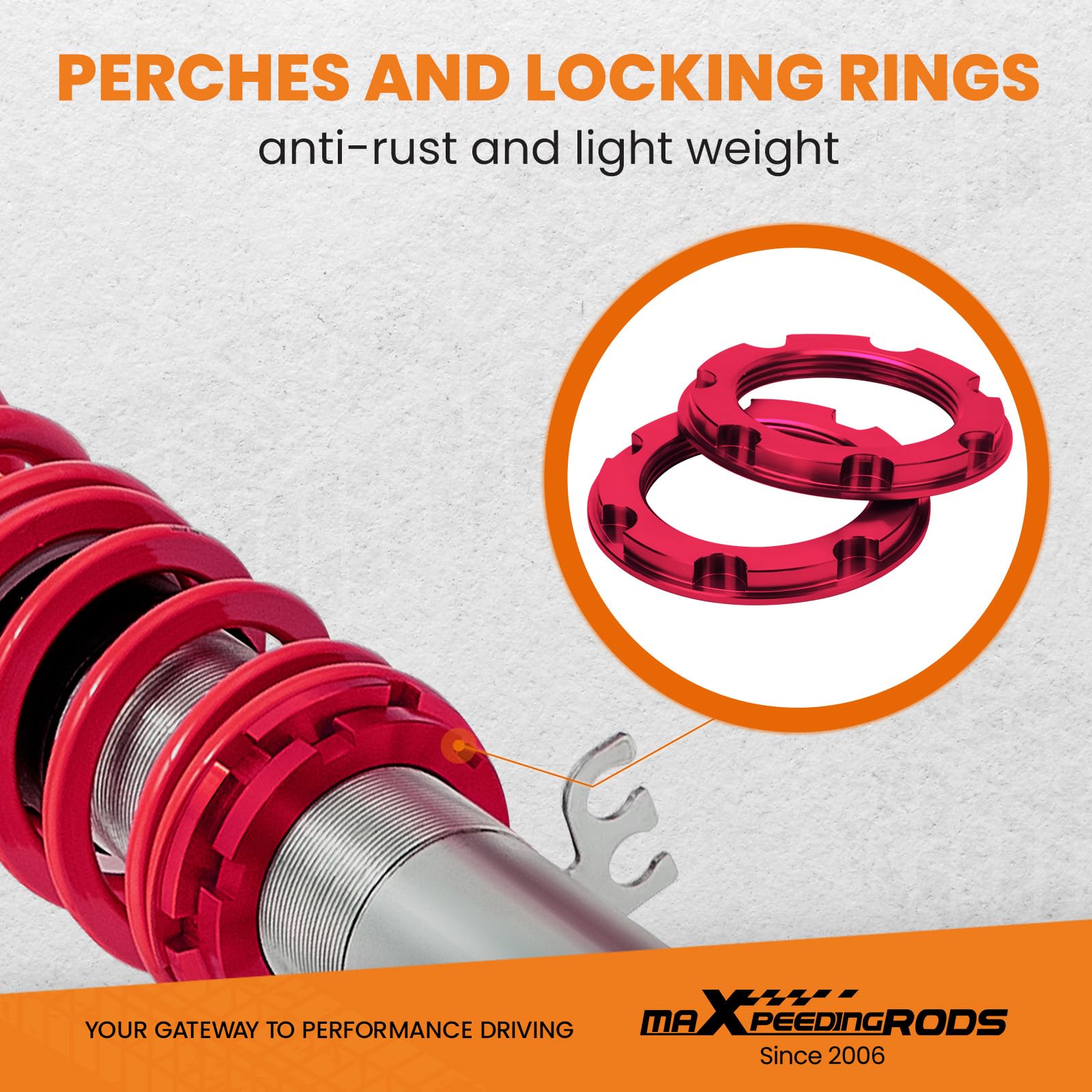 maXpeedingrods Coilovers Lowering Suspension Kits for VW Golf4/for Seat Leon 1M1/for VW New Beetle (9C1, 1C1) - Golden