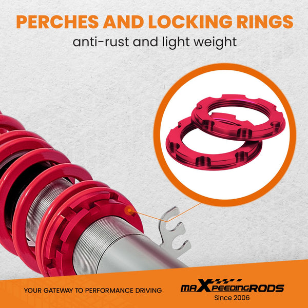 maXpeedingrods Coilovers Lowering Suspension Kits for VW Golf4/for Seat Leon 1M1/for VW New Beetle (9C1, 1C1) - Golden