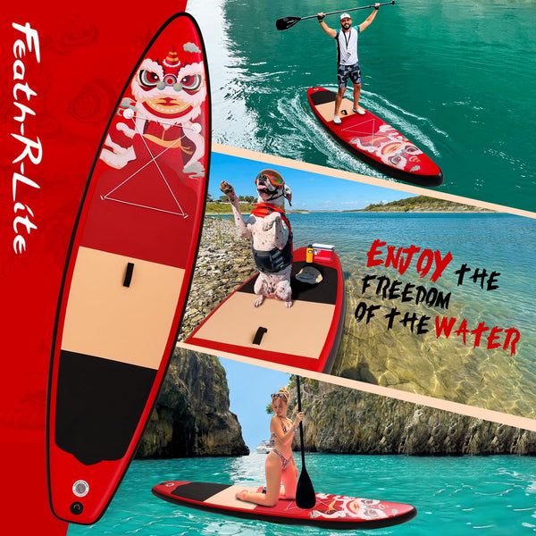 FEATH-R-LITE 10' &11' Inflatable Ultra-Light Stand Up Paddle Board for All Skill Levels Included with SUP, Adj Paddle, Pump, Backpack, Leash