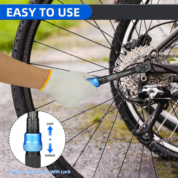 Torque Wrench Set 1/4 5-25Nm, 3/8 20-120Nm, 1/2 40-220Nm, 72 Tooth Dual-Direction Reversible Click Torque Wrenches for Bike Motorcycle, Car, Truck