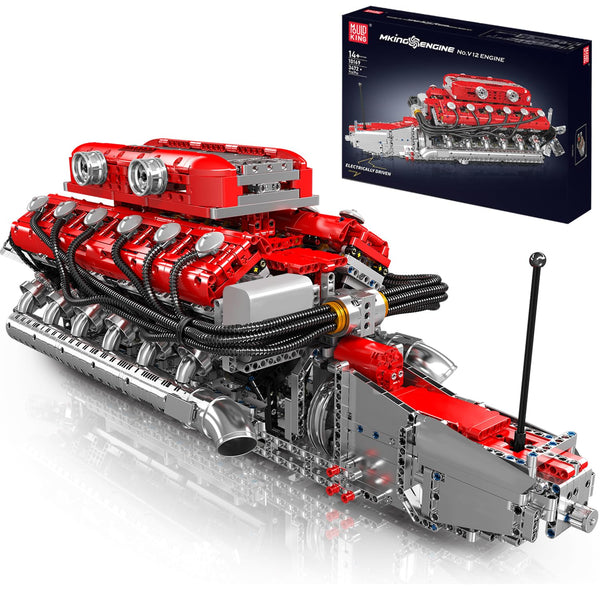 Mould King V12 Engine Building Block Sets, V12 Engine Model Kit That Runs, MOC Engineering Model Building Kit with Battery and Motor, Engineering Building Blocks for Adults (3472 PCS)
