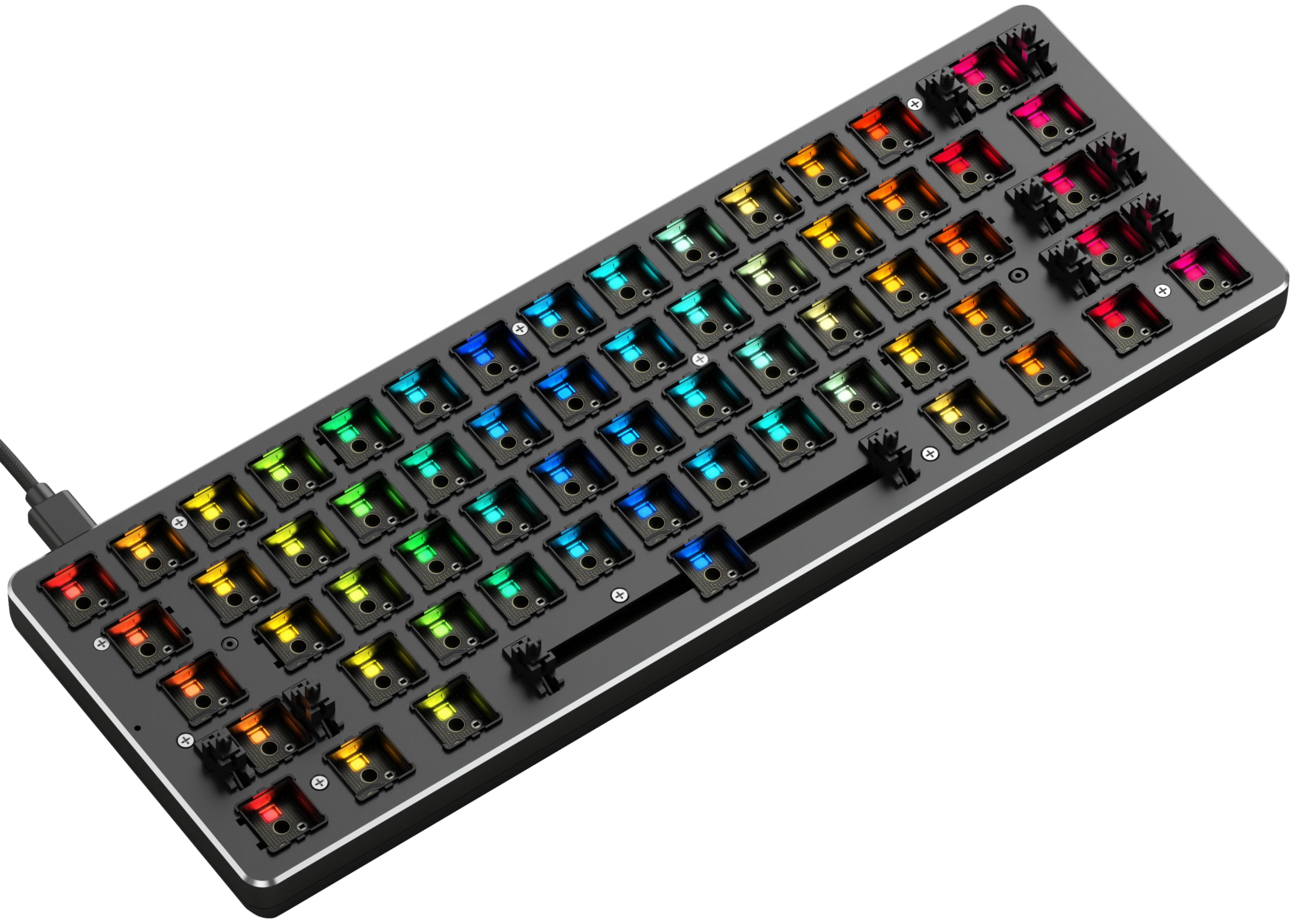 Glorious Gaming GMMK Compact 60%, Barebones (Frame Only) - Mechanical Gaming Keyboard, Per Key RGB, Hotswap & Customisable, International/ISO Layout - Black