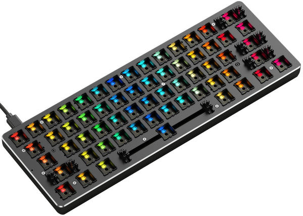 Glorious Gaming GMMK Compact 60%, Barebones (Frame Only) - Mechanical Gaming Keyboard, Per Key RGB, Hotswap & Customisable, International/ISO Layout - Black