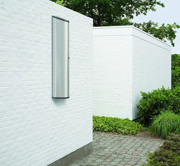 Brabantia WallFix Retractable Washing Line with Protective Fabric Cover (24m) Wall-Mounted Foldaway Clothes Air Dryer (Silver)