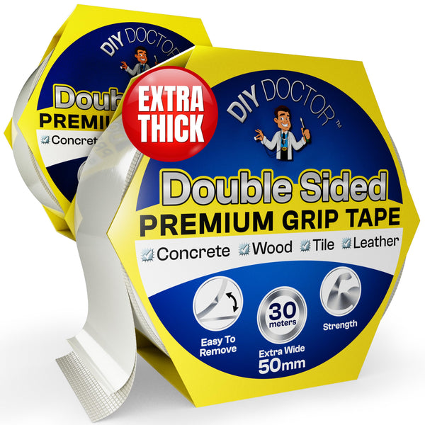 DIY Doctor Heavy Duty Double Sided Carpet Tape – 20m long x 21mm wide, No Residue Extra Strong Sticky Rug Grip Adhesive Tape, Ideal for Home & Professional Use