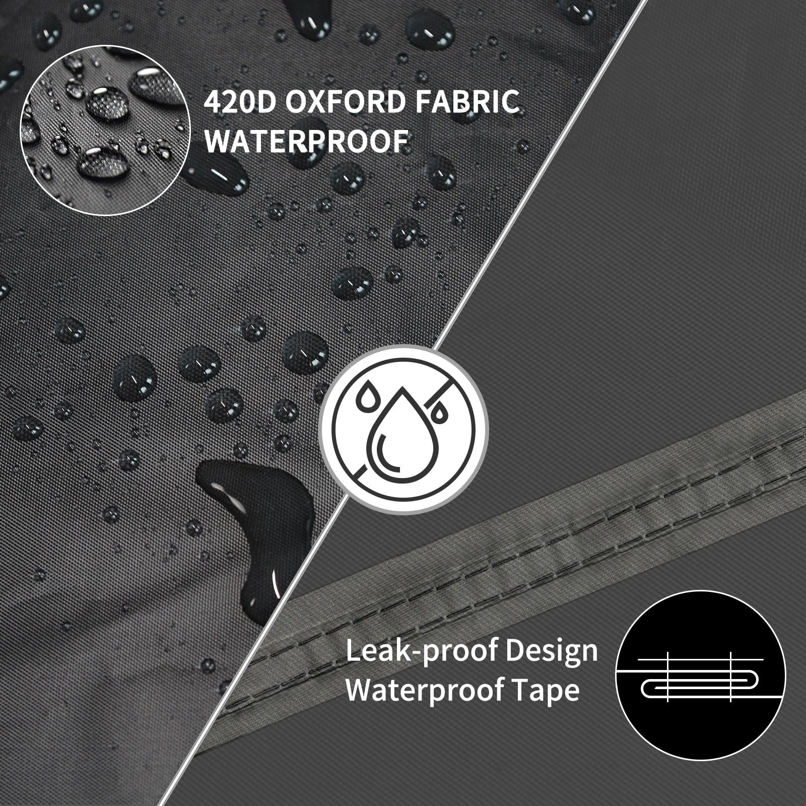 Funshot Round Garden Furniture Covers Waterproof, ?300x90cm Extra Large Garden Table Cover Round 420D Oxford Fabric Outdoor Circular Patio Table Set