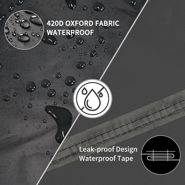 Funshot Round Garden Furniture Covers Waterproof, ?300x90cm Extra Large Garden Table Cover Round 420D Oxford Fabric Outdoor Circular Patio Table Set