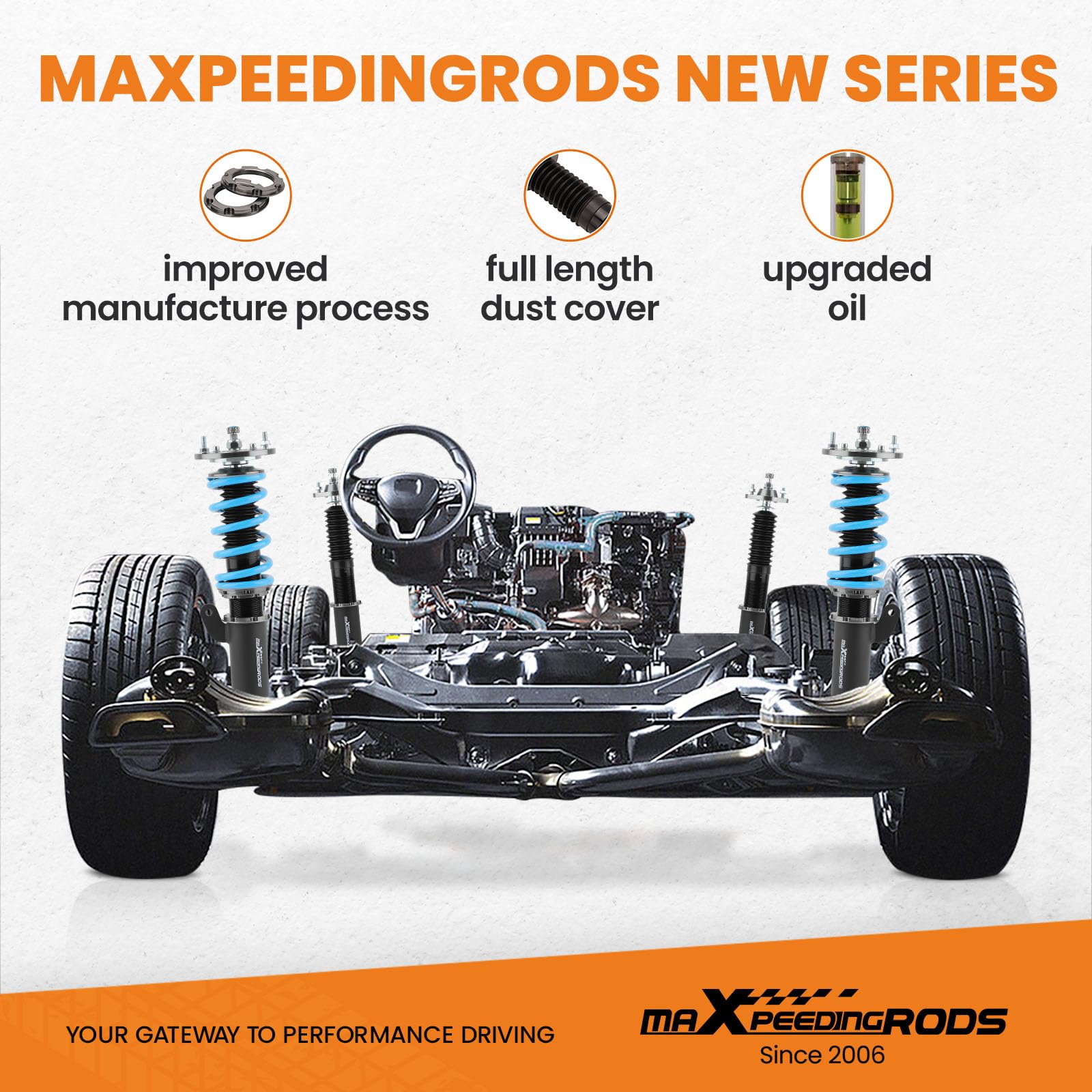 maXpeedingrods Coilovers Shock Suspension for BMW E46 3 Series 316i 318i 320i 323i 325i 328i 330i 1998-2006 - Red