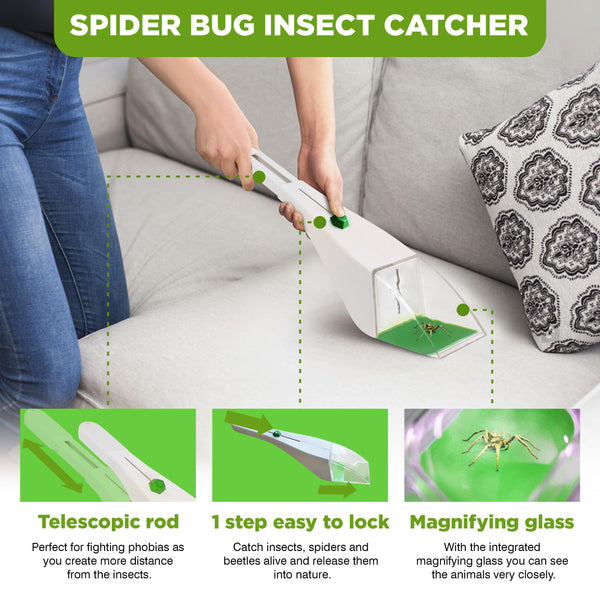 ISOTRONIC Catchy Katcha Bug Insect Spider Catcher with Magnifier Set of 3