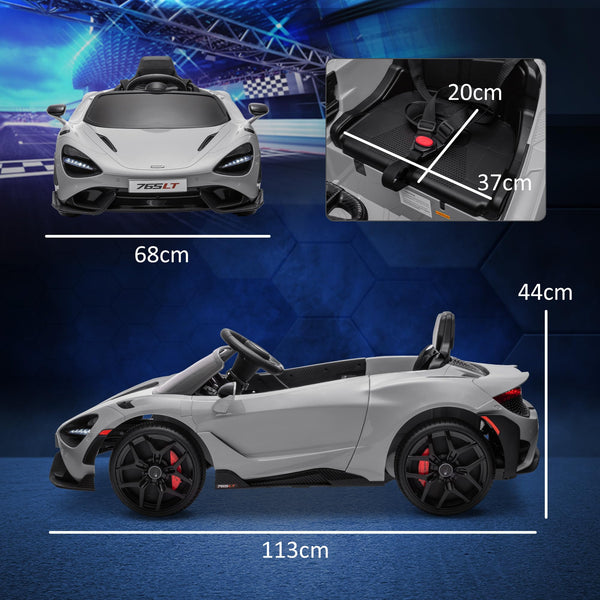 AIYAPLAY McLaren 765LT Licensed Electric Car for Kids with Butterfly Doors, 12V Kids' Electric Ride on with Remote Control, Transport Wheels, LED Lights, MP3 Music, Horn, for 3-6 Years, Orange