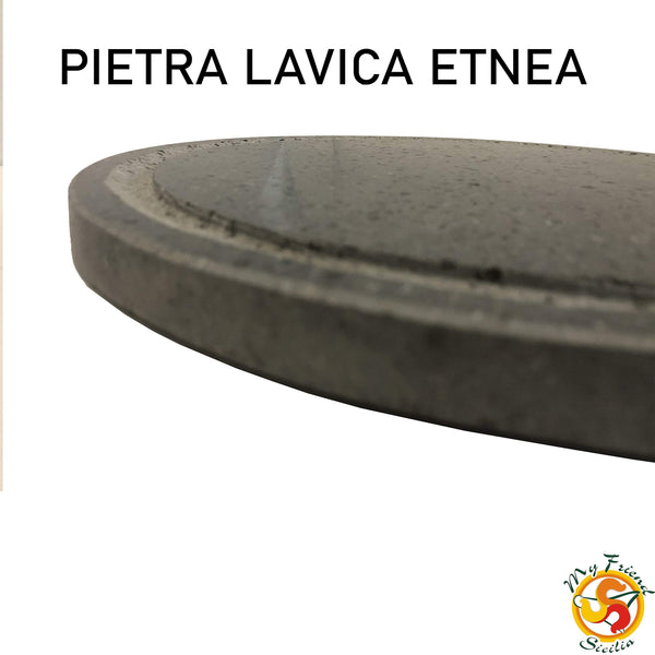 Etna Lava Stone Grill Round Diameter 35 cm with Groove - Ideal for WEBER BBQ or SMEG Oven