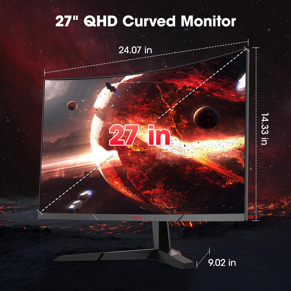 KOORUI 34 Inch Ultrawide Curved Gaming Monitor, 165Hz, WQHD 1440P, 1000R, MPRT 1MS, HDR 400, 2x HDMI 2.0, 1x DisplayPort 1.4, AdaptiveSync, Tilt/Height Adjustable, Black