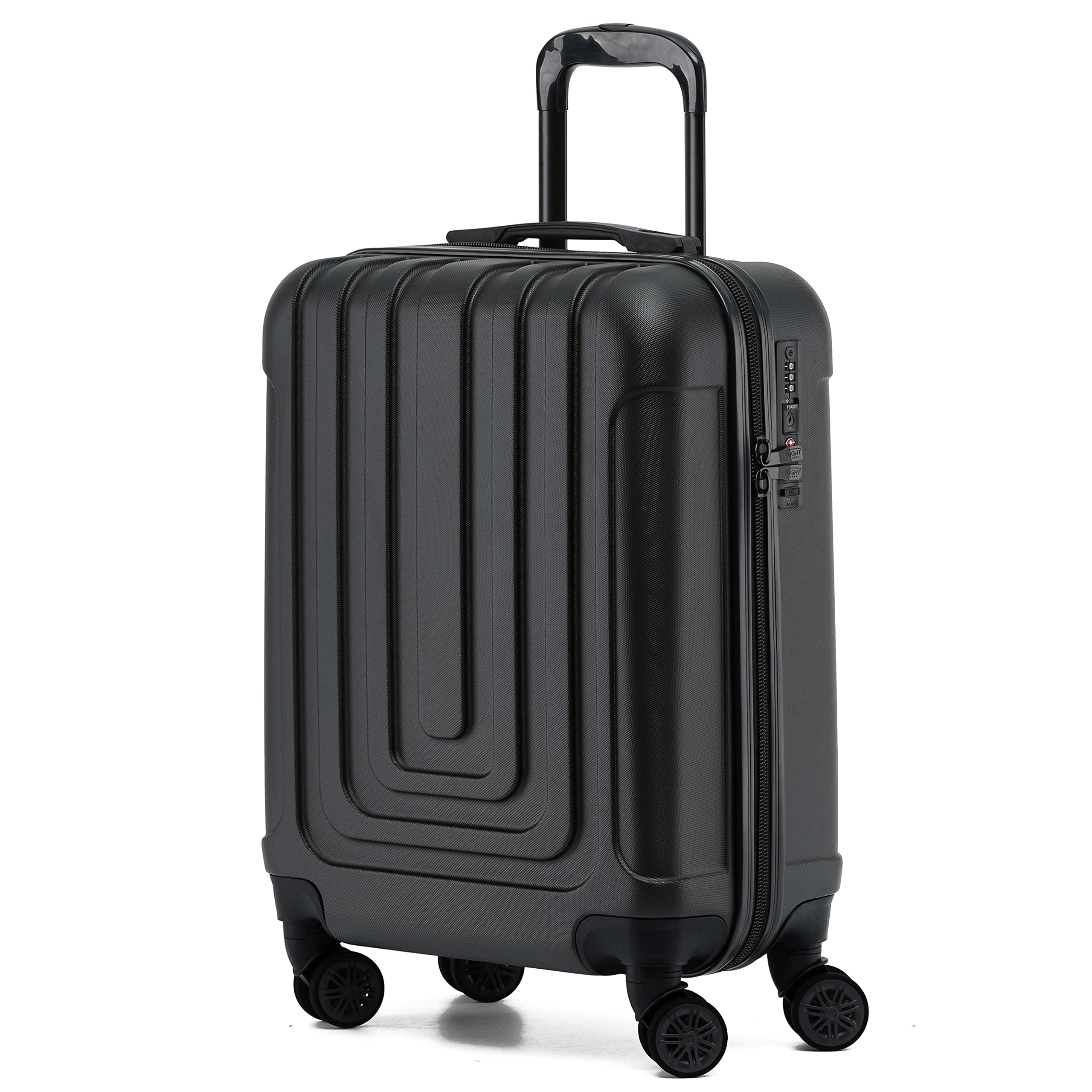 Flight Knight Premium Lightweight Suitcase - Built-in TSA Lock - 8 Spinner Wheels - ABS Hard Shell Check in Highly Durable Luggage - Medium - 67x45x26cm