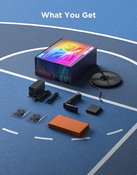 Govee TV Backlight 3 Lite with Fish-Eye Correction Function Sync to 55-65 Inch TVs, 3.6m RGBICW Wi-Fi TV LED Backlight with Camera, 4 Colours in 1 Lamp Bead, Voice and APP Control, Adapter