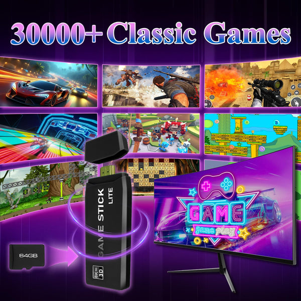 M22 Retro Game Console –Support to with 30000+ Classic Games, 8K HD HDMI, Plug and Play Game Console, Upgrade Dual Wireless Controllers Gift for Teen and Partner Black1