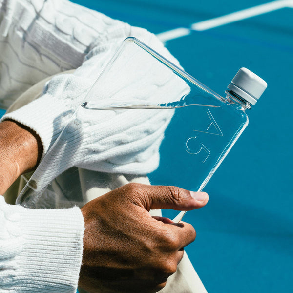 A5 memobottle 25 oz(750ml)| Flat Water Bottle for Your Bag |BPA-Free |Sleek and Convenient Design Supports Clean Water Initiatives