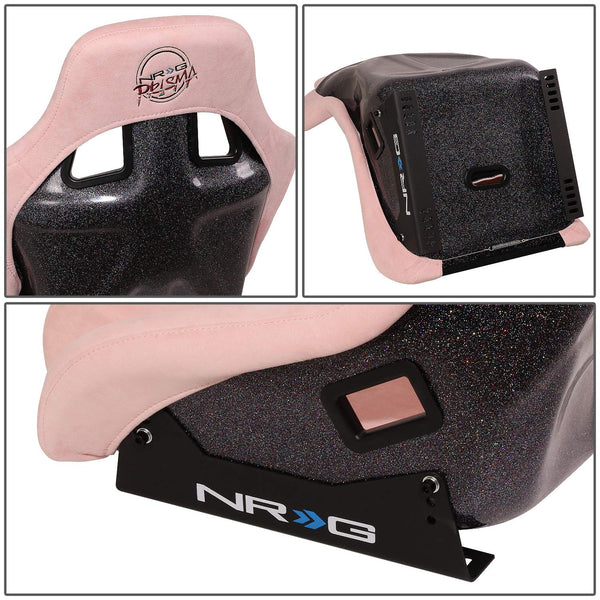 NRG Innovations NRG-FRP-302BK-ULTRA Universal Fixed Back Bucket Racing Seat for 6-Point Harnesses, Size L, Black Cover, Black -ULTRA, 24" W X 36" H X 18" D