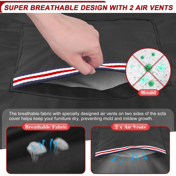 LAMUNI Beach Chair Cover Windproof Roofed Wicker Beach Chairs Covers, 420D Oxford Protective Cover for Beach Chairs Waterproof Outdoor Swinging Chair