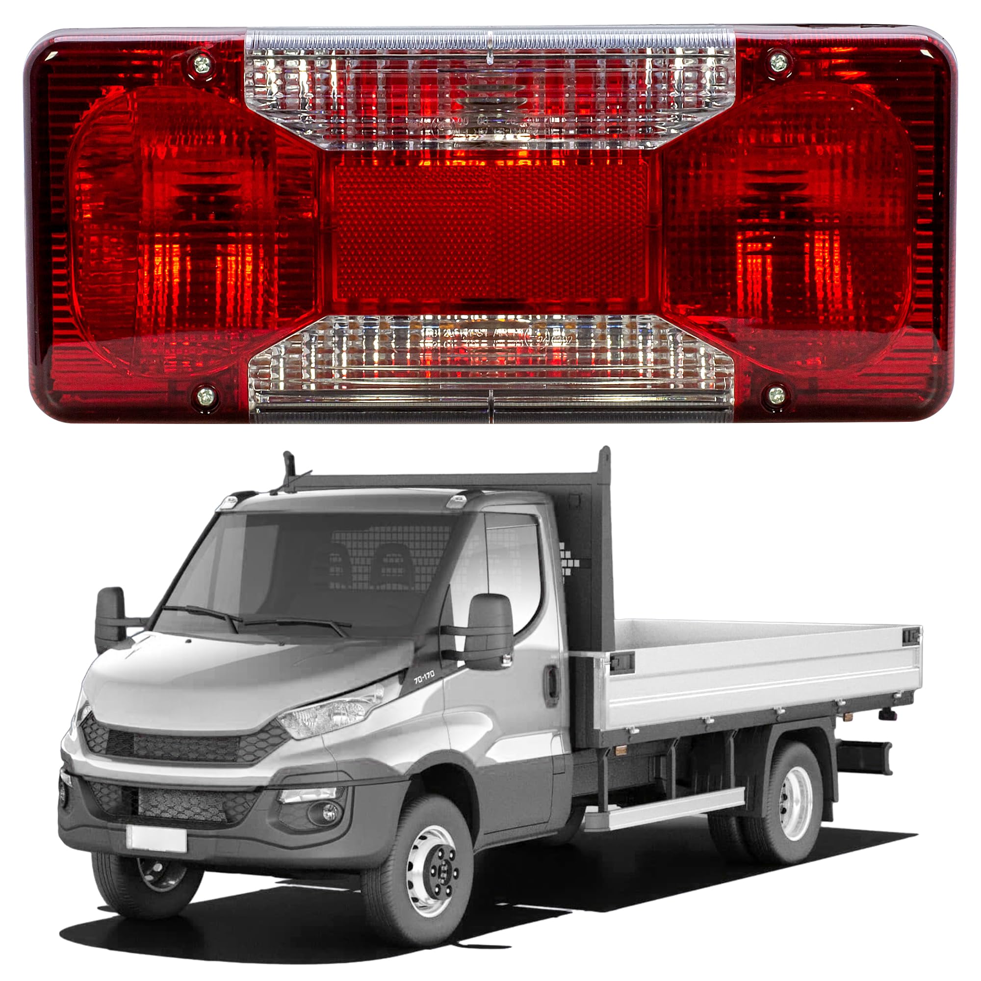 Driver Right Side O/S Tail Light Rear Lamp for IVECO Daily Tipper Pick Up Chassis Truck Lorry Cab 2006 to 2022