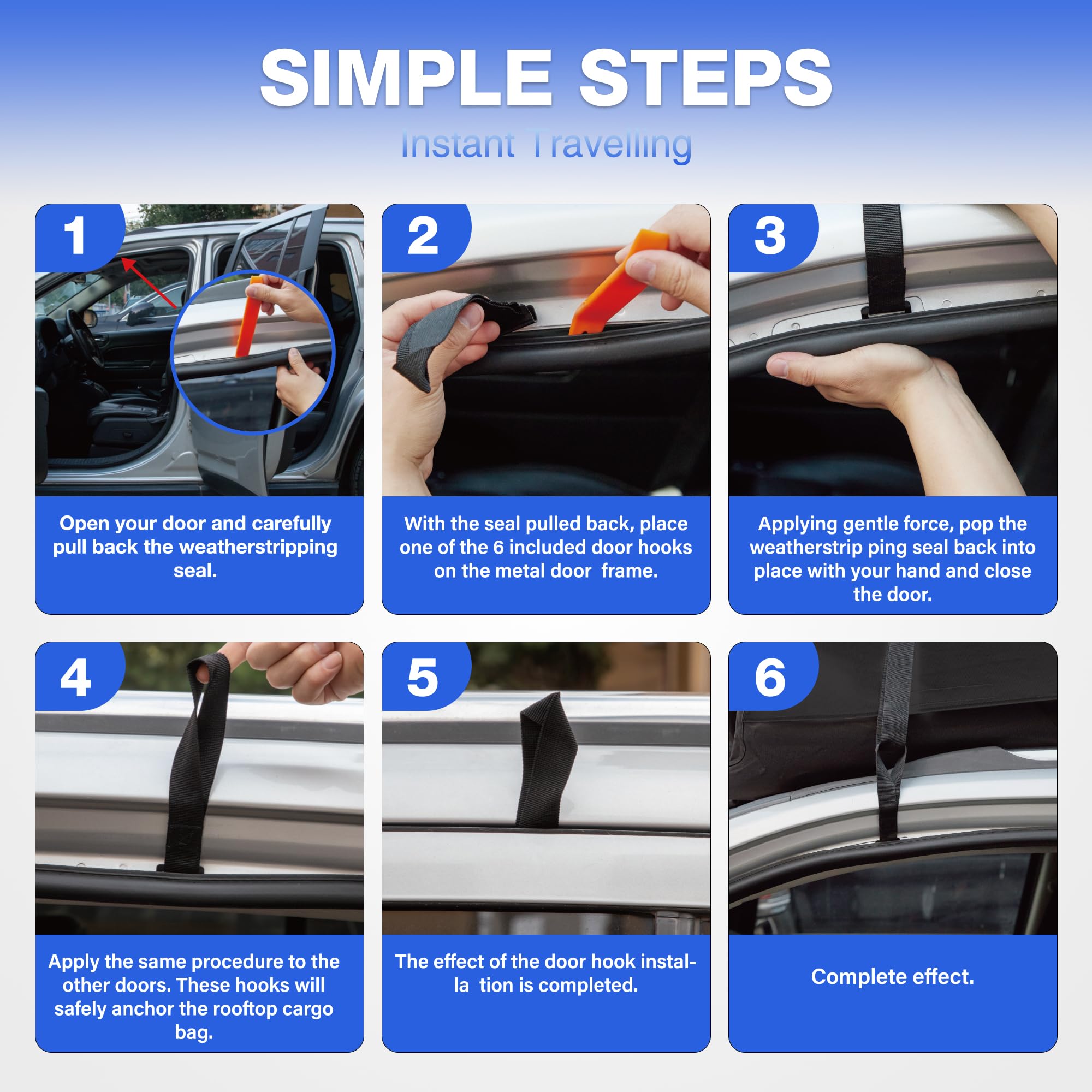 VALLYDOM Car Roof Bag 20 Cubic/560 L, 1680D PVC Waterproof Roof Bag No Need Rack, Roof Box with Anti Slip Pad, 6 Heavy-Duty Straps and Password Lock, Folding Soft Roof Bag for Cars with/Without Rack