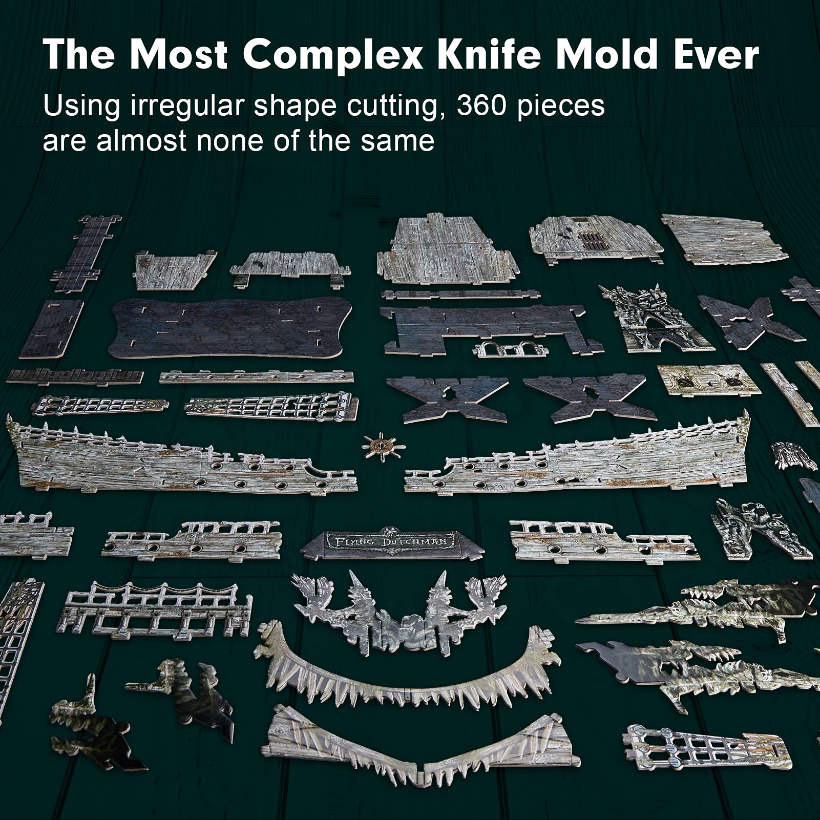 CubicFun LED Pirates of the Caribbean Flying Dutchman Model Kits for Adults to Build 3D Jigsaw Puzzles Ship Model Building Gifts for Adults Kids Girls Boys - 360 Pieces