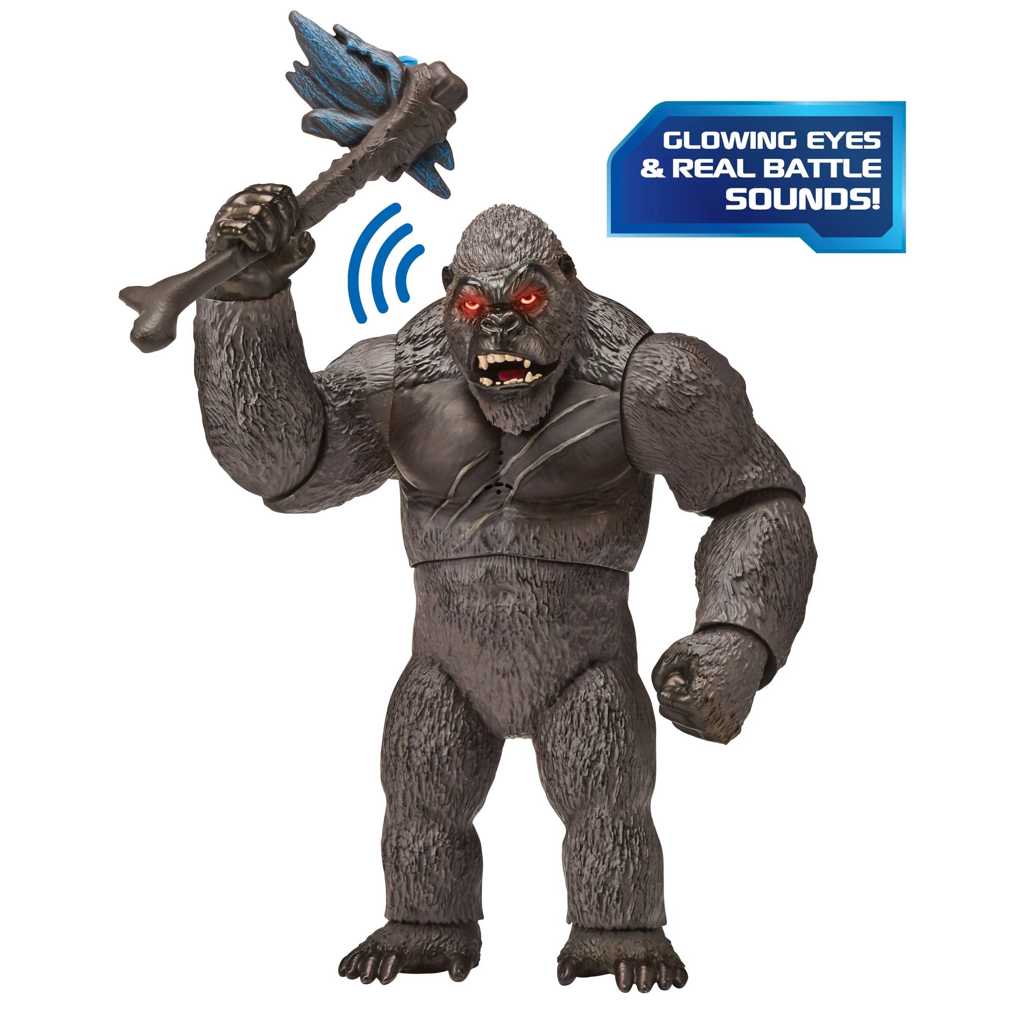 MonsterVerse Godzilla vs Kong 13 Inch Collectable Articulated Mega Kong Action Figure in Black, With Lights and Battle Sounds, Suitable for Ages 4 Years+