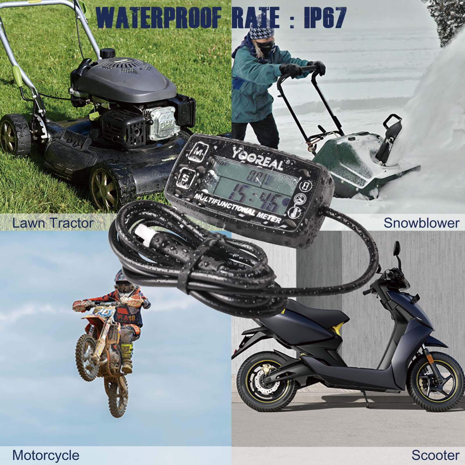 Yooreal Engine Temperature Gauge,TEMP Meter,User Shutdown Tachometer for Scooter Snowmobile Mini Bike Motorcycle Lawn Mower Generator Dump Truck