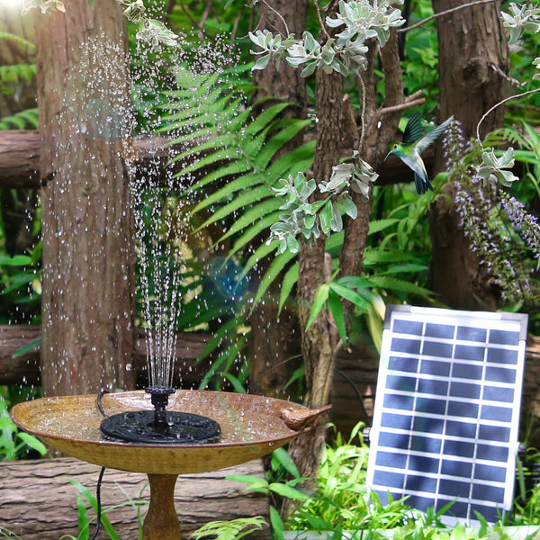 6.5W Solar Water Fountain, Built-in 1500 mAh Battery, Upgraded Solar Pond Pump, Water Pump, Solar Floating Fountain Pump with 6 Fountain Styles for Garden, Bird Bath, Pond and Fish Container